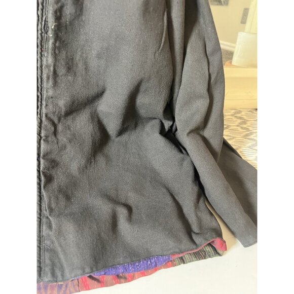 Handmade Quilted Patchwork Oversized Jacket Purple Black  Reversible XL.       O - Picture 7 of 8